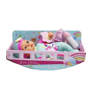 Muñeca Bebé en Cuna con Accesorios