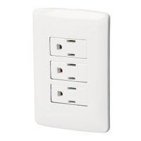 Tomacorriente Triple Aterrizado Italiana Blanco - Volteck