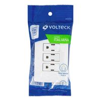 Tomacorriente Triple Aterrizado Italiana Blanco - Volteck