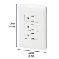 Tomacorriente Triple Aterrizado Italiana Blanco - Volteck