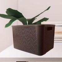 Caja Tipo Ratán Café - Green Tech Varias Capacidades