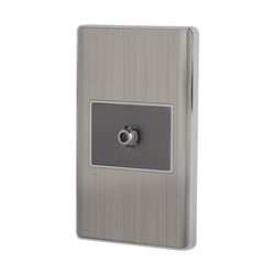 Tomacorriente Coaxial Lisboa Acero Inoxidable - Volteck
