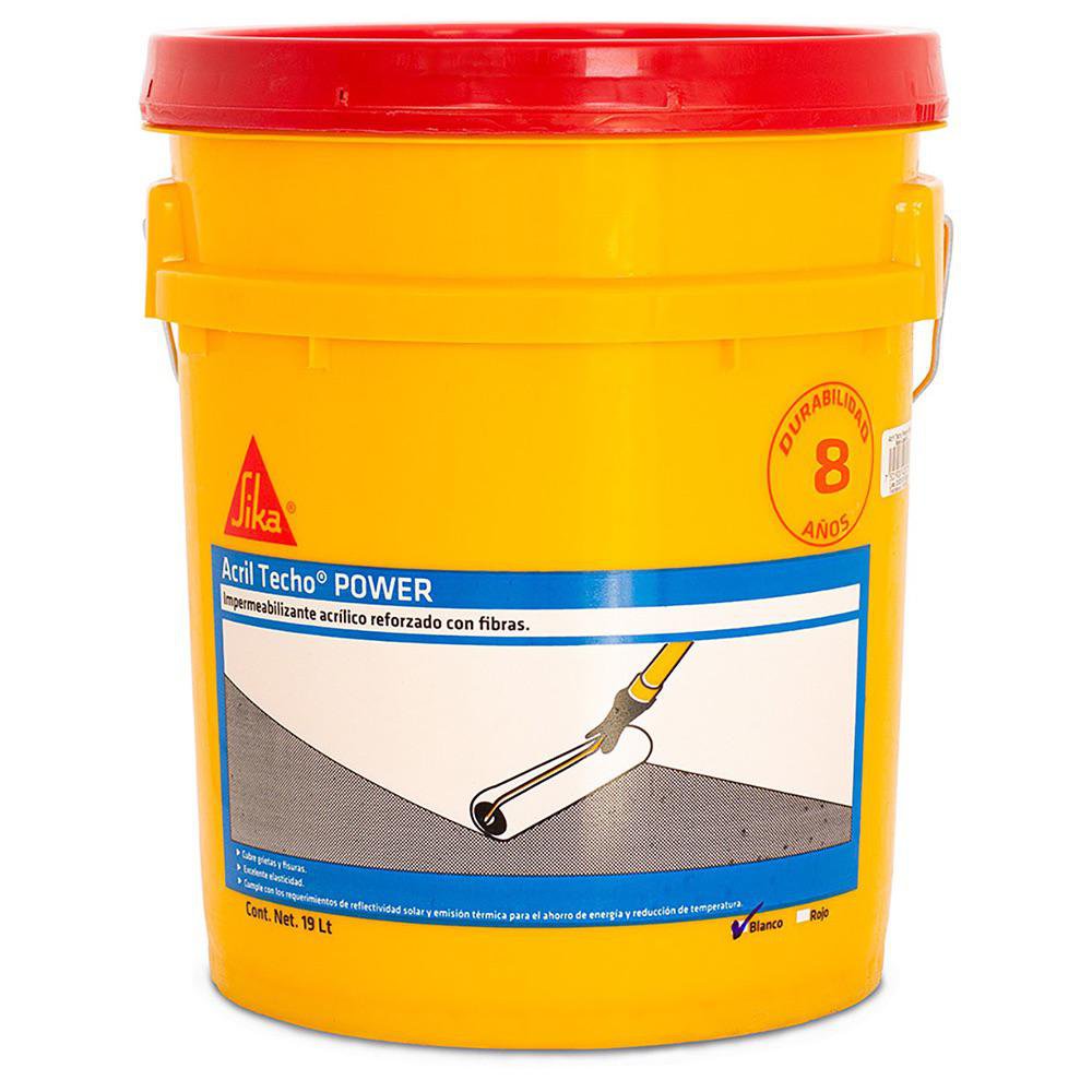 Impermeabilizante Acrilico Acril Techo Power 8 GT Cubeta 19 Litros Color Blanco