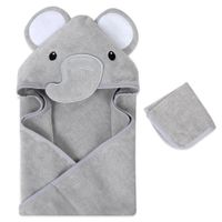Toalla Con Capucha Elefante Gris