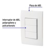 Interruptor Triple 2 Sencillos + Interruptor 3 Vías Oslo Blanco - Volteck