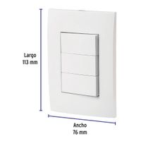 Interruptor Triple 2 Sencillos + Interruptor 3 Vías Oslo Blanco - Volteck