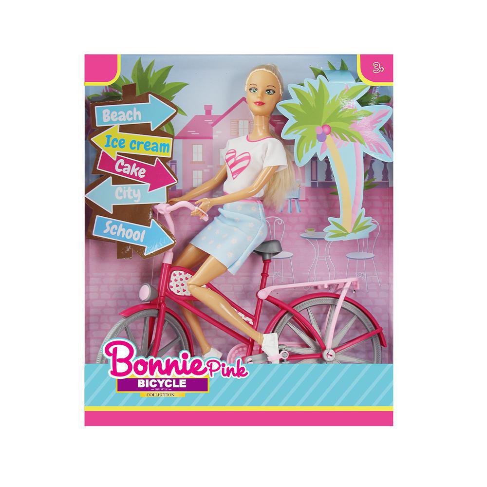 Muñeca Bonnie Pink con Bicicleta Rosa