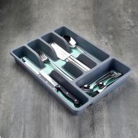 Organizador para Cubiertos Gris de 26.5x36.5x5 Cm