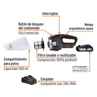 Aspiradora Inalámbrica con Accesorios 20 V