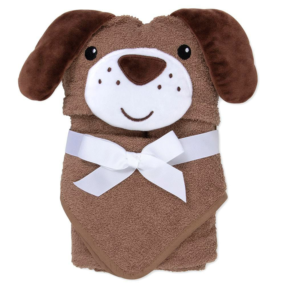 Bata de Baño con Capucha Diseño de Perro Color Café Toalla con Capucha Perro Café