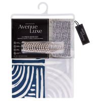 Set de  Cortina con Liner y Ganchos Azul 14 Piezas