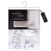 Set de Cortina con Liner y Ganchos Diseño Hojas 14 Piezas