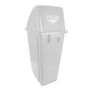 Basurero Plástico Blanco con Tapadera 60 L - Brustech
