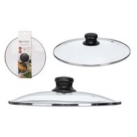 Tapadera de Vidrio Templado con Perilla Negra 26 Cm