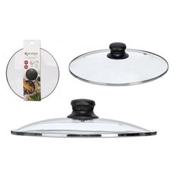Tapadera de Vidrio Templado con Perilla Negra 26 Cm