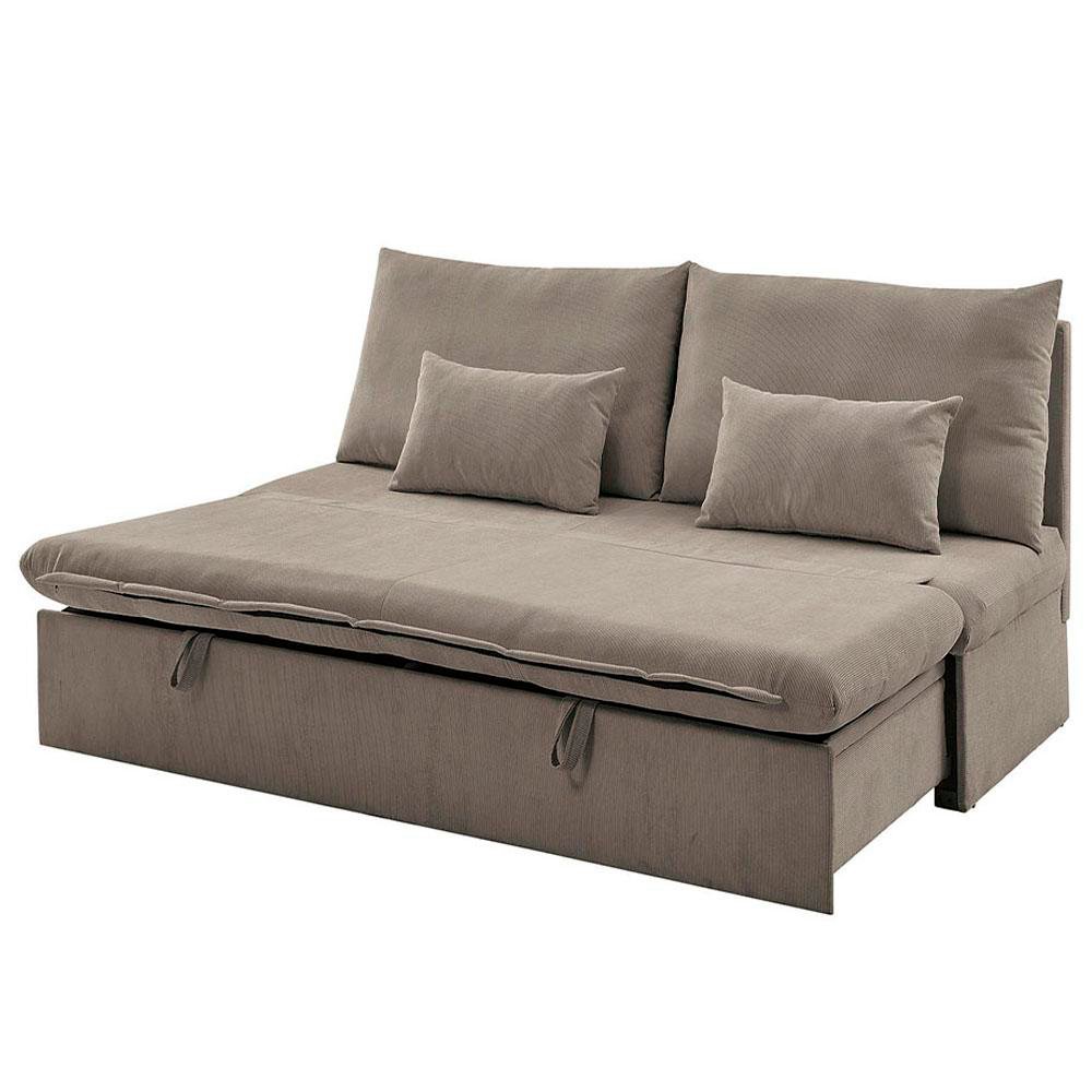 Sofá Cama con Cajón 3 Plazas 197X75X95 Cm Café