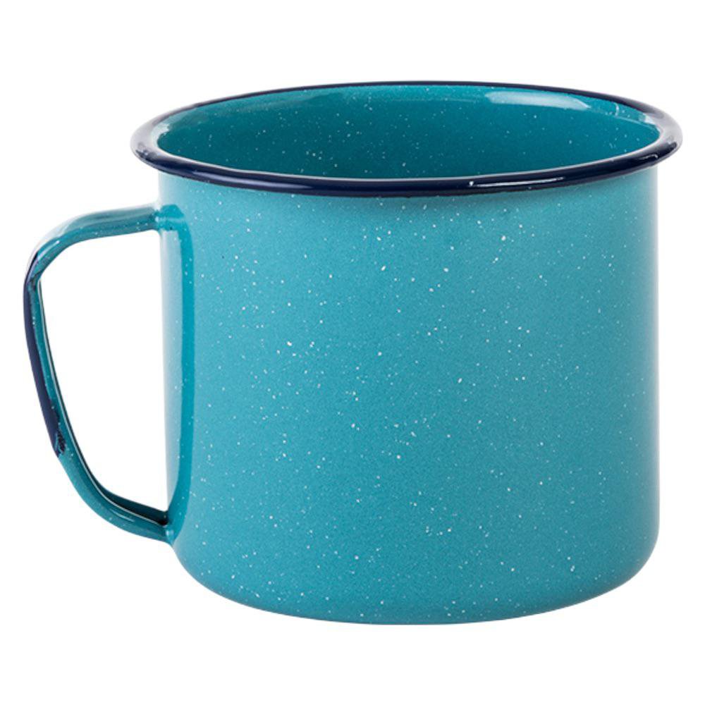 Taza 12 cm de Peltre con Recubrimiento Vitrificado Color Turquesa