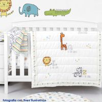 Set De Edredón Para Cuna Animales De Safari 2 Pzas