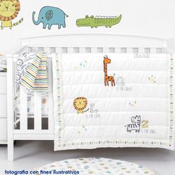 Set De Edredón Para Cuna Animales De Safari 2 Pzas