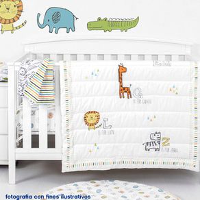 Set De Edredón Para Cuna Animales De Safari 2 Pzas