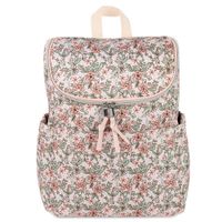 Mochila Pañalera Floral Rosa