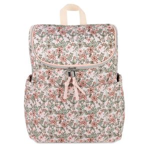 Mochila Pañalera Floral Rosa