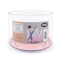 Organizador de Cosméticos Redondo Rosa