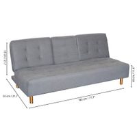 Sofá Cama Gris con Portavasos