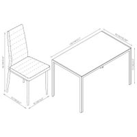 Comedor Moderno Rectangular con Mesa de Vidrio Negro para 4 Personas