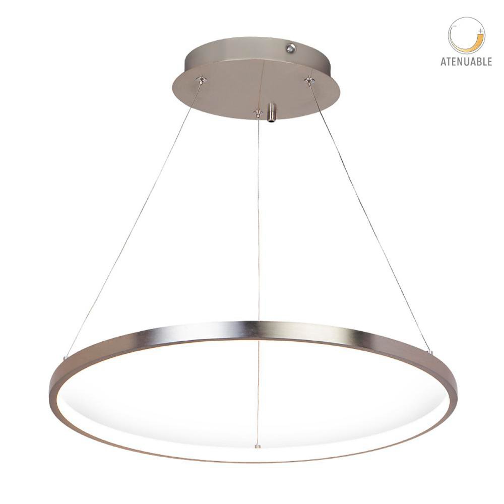 Lámpara Colgante LED de 32W Atenuable Luz Cálida con Aro Satinado