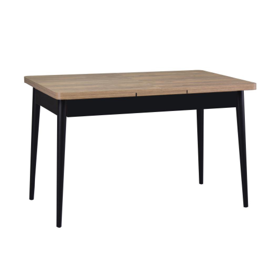 Mesa Extensible con Patas de Madera 120 x 70 cm Color Negro