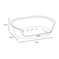 Cama para Perro con Colchón Taupé De 22 x 56 x 78 Cm