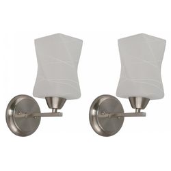 Set de Lámparas para Pared Satín 2 Pzas - Zlumini