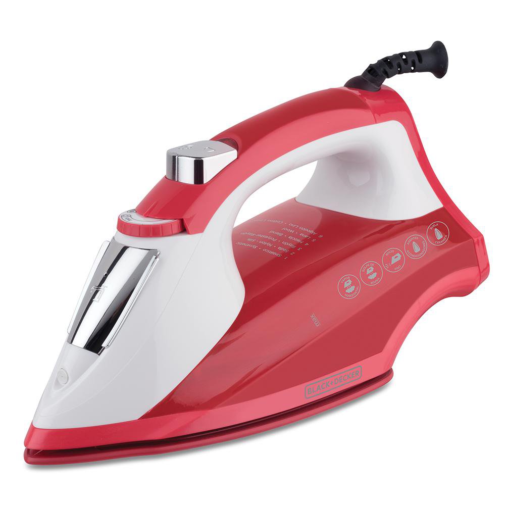 Plancha de Vapor Cerámica SmartSteam para Ropa Color Rojo Plancha a Vapor de 1200W con Sma…