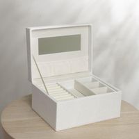 Joyero en Forma de Caja con Espejo 20.5x15.5x10 Cm