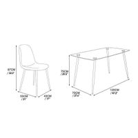 Comedor Rectangular Kurt Gris para 4 Personas 120x70x75 Cm