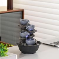 Fuente Jarras Gris con Luz Led