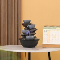 Fuente Jarras Gris con Luz Led