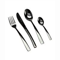 Set De 16 Cubiertos Acero Inoxidable Color Negro