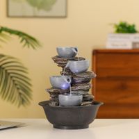 Fuente Jarras Gris con Luz Led