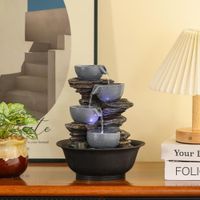 Fuente Jarras Gris con Luz Led
