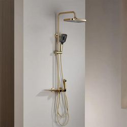 Sistema de Ducha Plana Dorado - Prymium