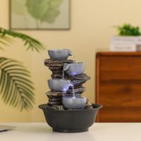 Fuente Jarras Gris con Luz Led