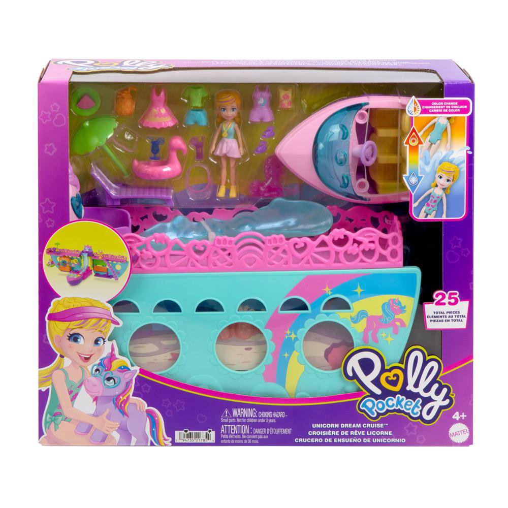 Set de Juego Polly Pocket Crucero de Ensueño de Unicornio de 25 Piezas 4+ Años Polly Pocke…