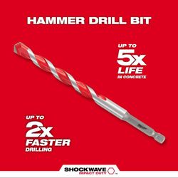 Broca de Carburo para Concreto 1/2x6 Plg - Milwaukee Electric