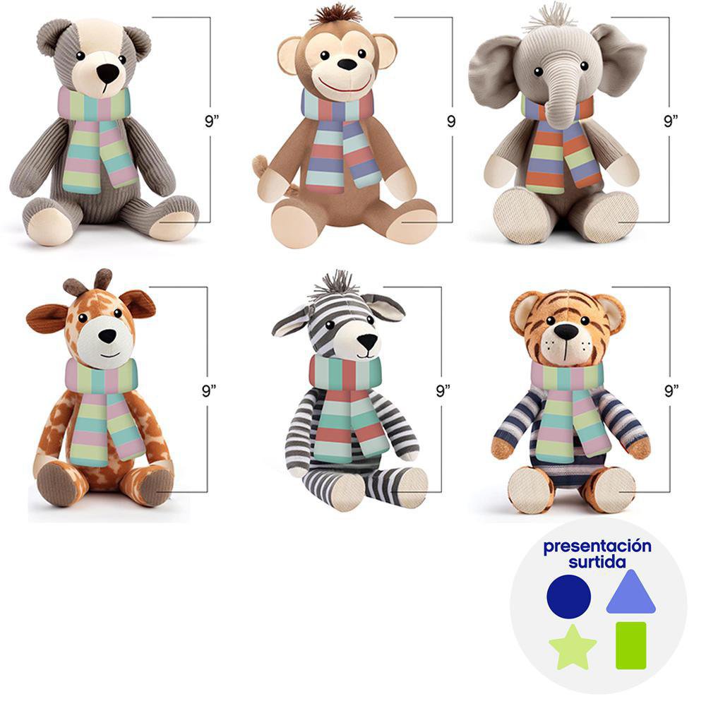 Peluche de Animalitos con Bufanda - Diseños Surtidos Animales con Bufanda