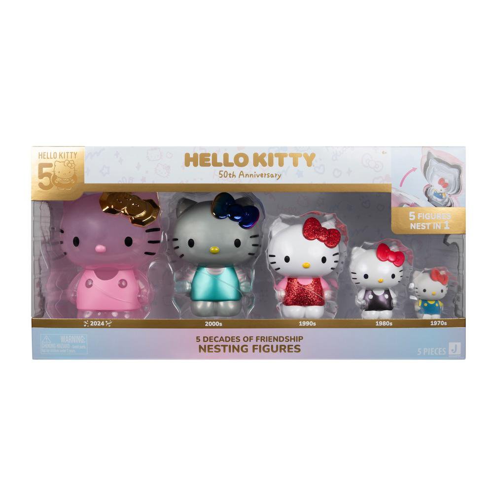Set de Figuras Apilables Hello Kitty 50 Aniversario de 5 Piezas 6+ Años Set de 5 Figuras A…
