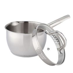 Olla de Acero Inoxidable con Tapa de Vidrio 16 Cm