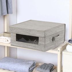 Caja Con Tapa Y Ventana 30X30X16 Cm Beige - Elements
