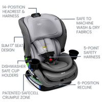 Asiento Convertible de Auto 2 en 1 de 17 Plg ClickTight Gris Grafito